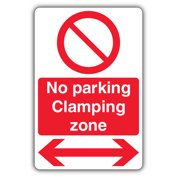 No Parking Clamping Zone – Prohibitory Circle – Arrow Left/Right