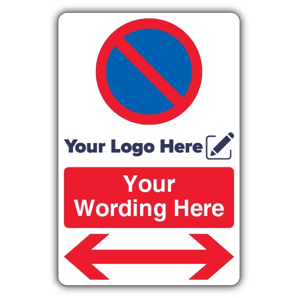 Parking Prohibition Icon Left/Right Arrow – Add Your Logo