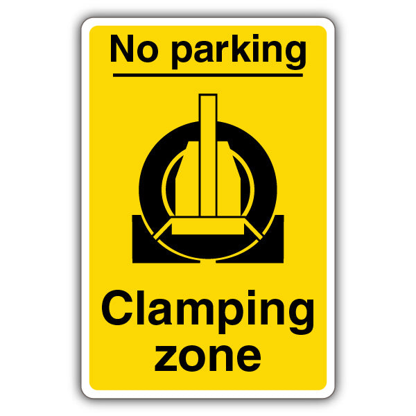 No Parking Clamping Zone – Warning Wheel Clamp