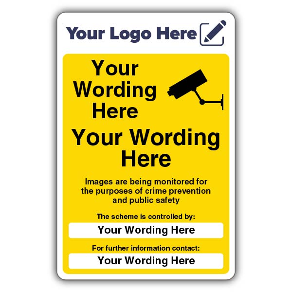Custom Text GDPR CCTV – Add Your Logo