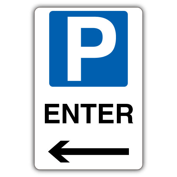 Enter – Mandatory Blue Parking – Arrow Left