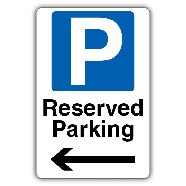 Reserved Parking – Blue Parking – Arrow Left