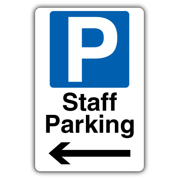 Staff Parking – Mandatory Blue Parking – Arrow Left