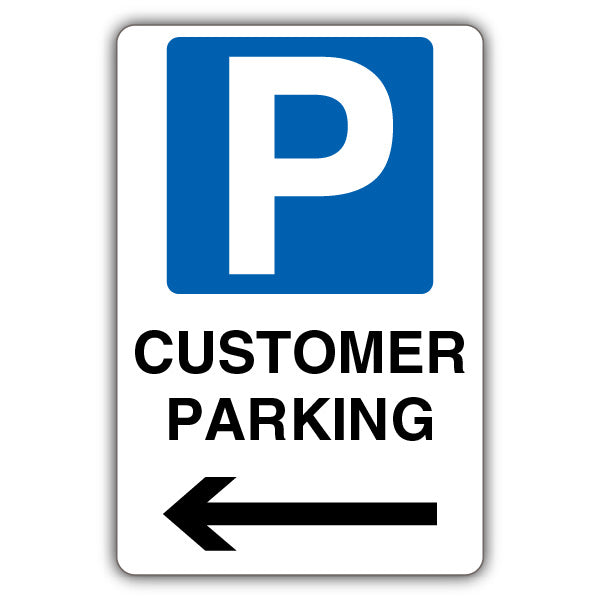 Customer Parking – Mandatory Blue Parking – Arrow Left