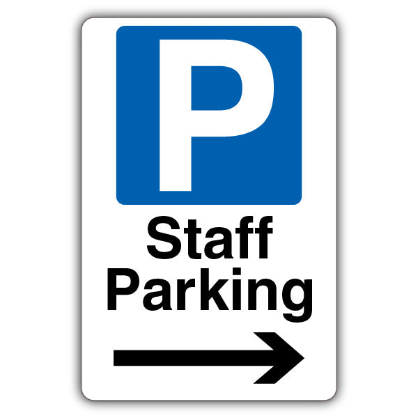 Staff Parking – Mandatory Blue Parking – Arrow Right