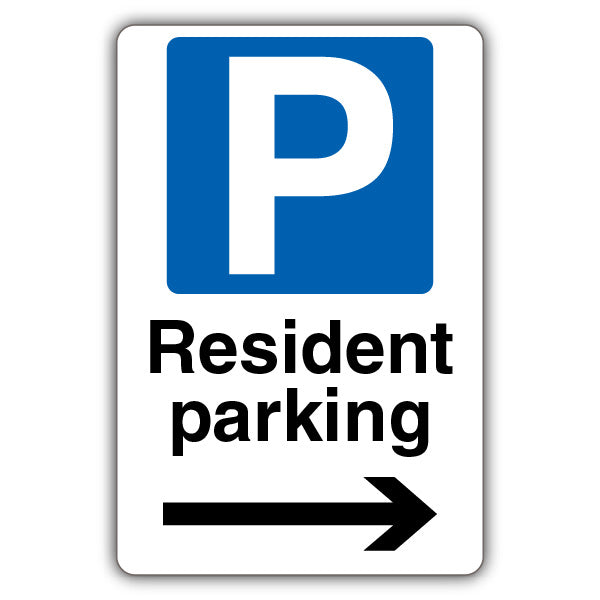 Resident Parking – Mandatory Blue Parking – Arrow Right
