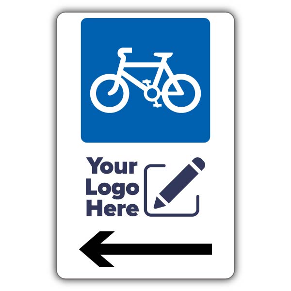 Large Bicycle Parking Icon Arrow Left – Large Add Your Logo