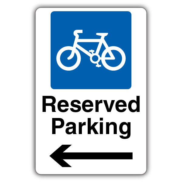 Reserved Parking – Mandatory Cycle Parking – Arrow Left