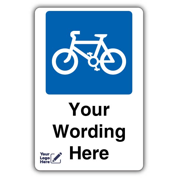 Large Bicycle Parking Icon Custom Text – Add Your Logo