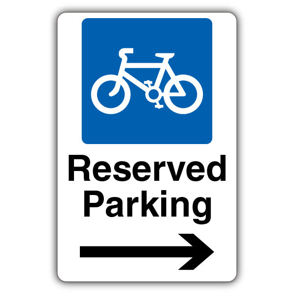 Reserved Parking – Mandatory Cycle Parking – Arrow Right