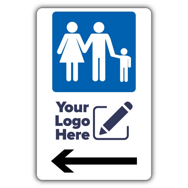 Large Family Parking Icon Arrow Left – Add Your Logo