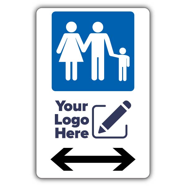 Large Family Parking Icon Arrow Left/Right – Add Your Logo