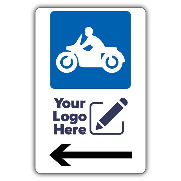 Large Motorbike Parking Icon Arrow Left – Large Add Your Logo