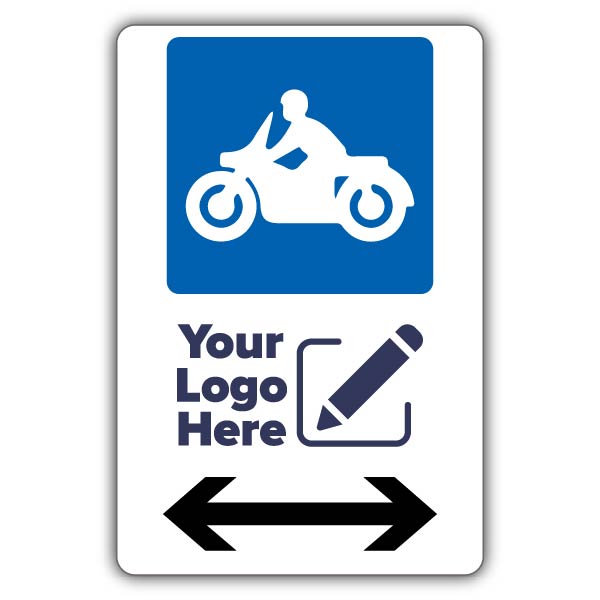 Large Motorbike Parking Icon Arrow Left/Right – Large Add Your Logo