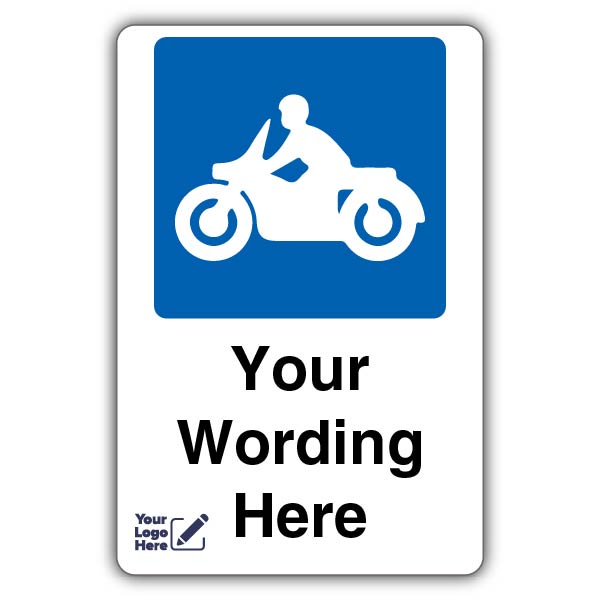 Large Motorbike Parking Icon Custom Text – Add Your Logo