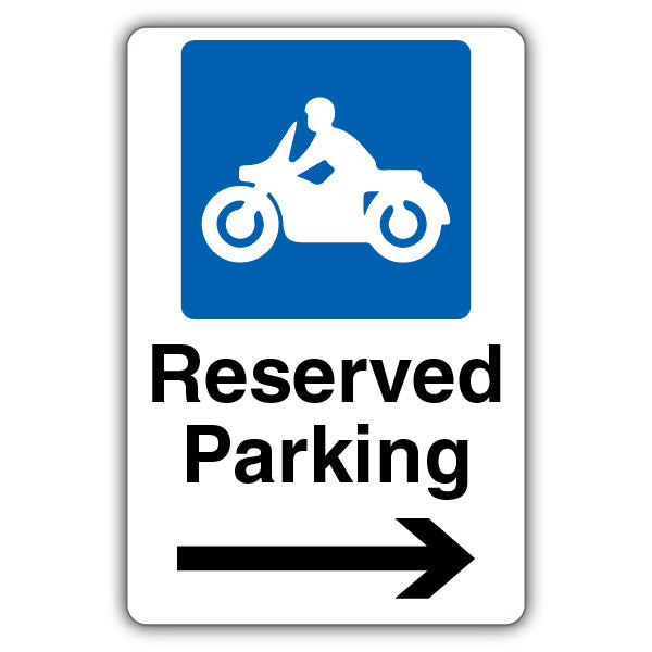 Reserved Parking – Motorcycle Parking – Arrow Right
