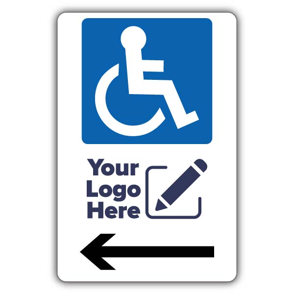 Large Disabled Parking Icon Arrow Left – Add Your Logo