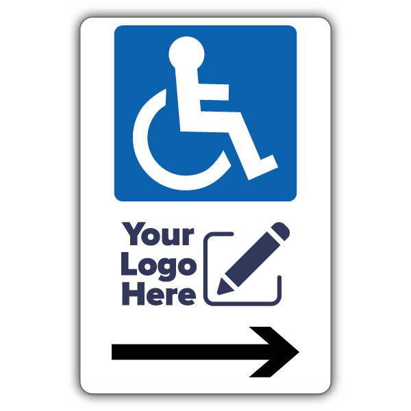 Large Disabled Parking Icon Arrow Right – Add Your Logo