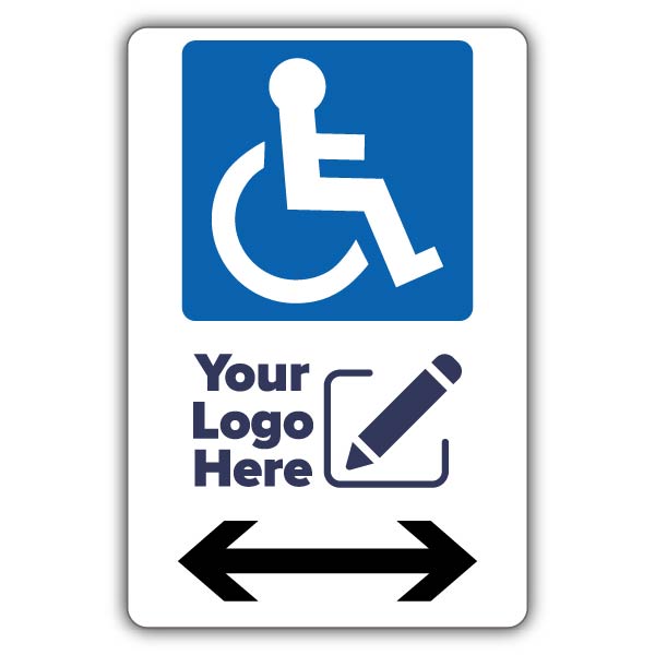 Large Disabled Parking Icon Arrow Left/Right – Add Your Logo