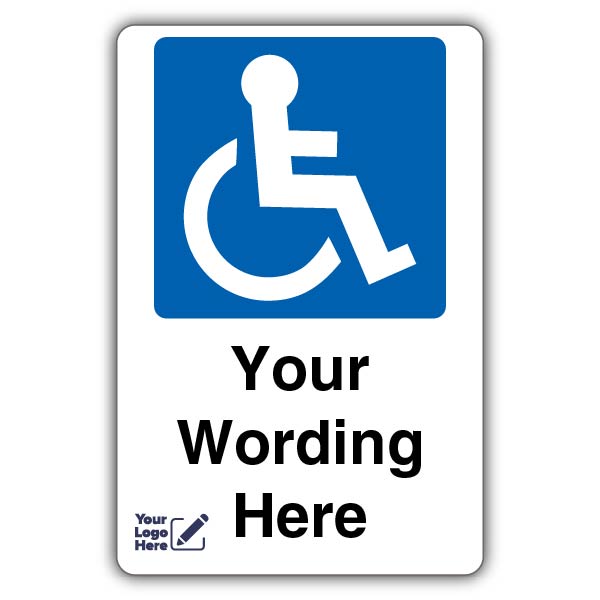 Disabled Parking Icon Custom Text – Add Your Logo