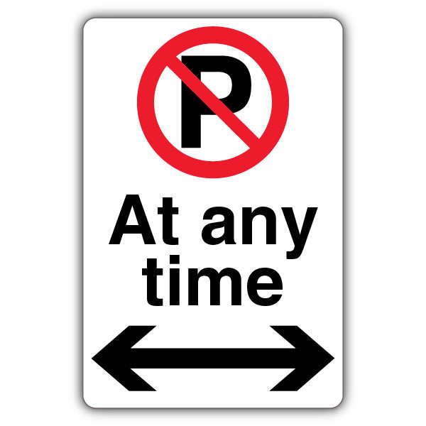 At Any Time – Prohibition 'P' – Black Arrow Left/Right