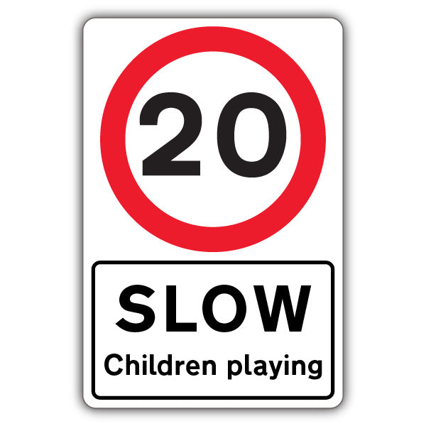 Speed Limit 20 MPH – Slow Children playing