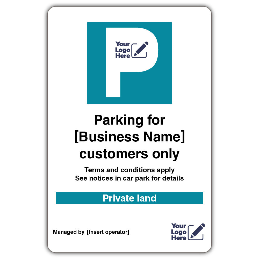 Parking for Business Customers Only – Portrait