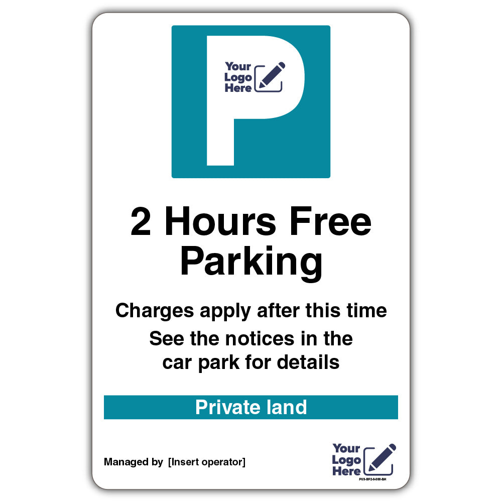 2 Hours Free Parking Charges Apply – Portrait Bold