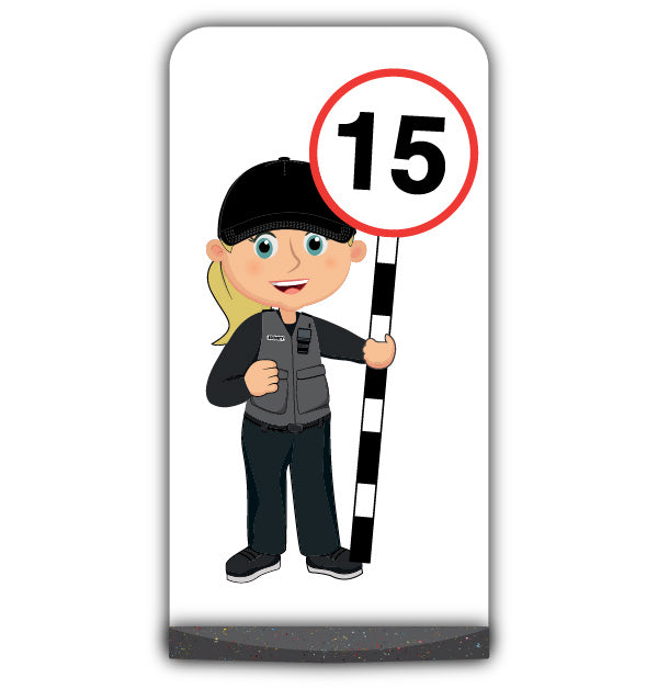 Security Guard Flat Panel Pavement Sign – Grace – 15 mph