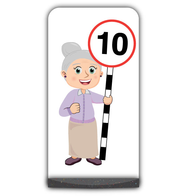 Senior Citizen Flat Panel Pavement Sign – Joan – 10 mph