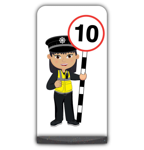 Police Officer Flat Panel Pavement Sign – PC Lin – 10 mph
