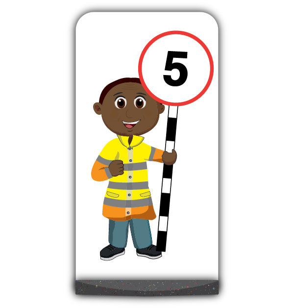 Lollipop Person Flat Panel Pavement Sign – Omari – 5 mph