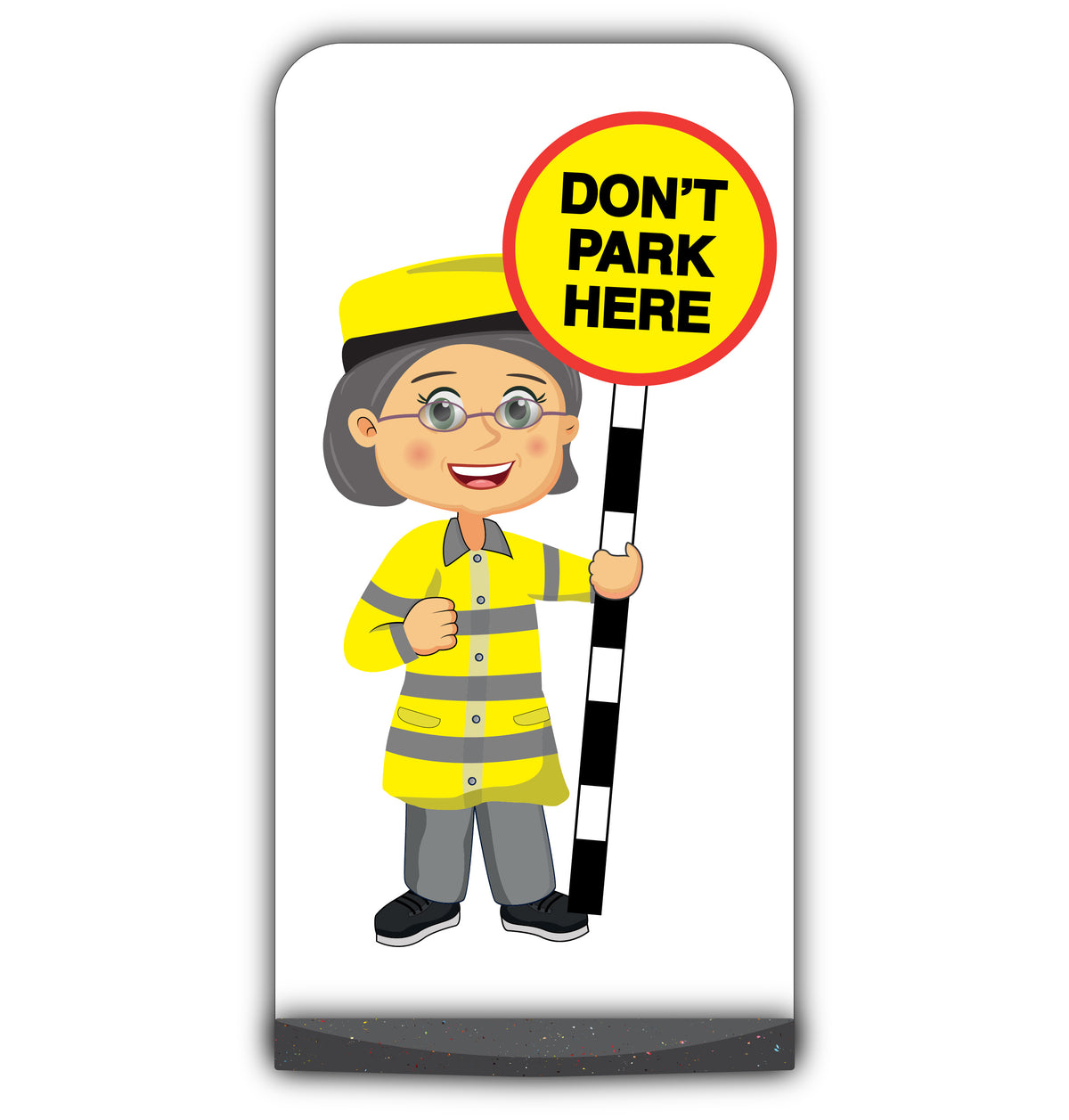 Lollipop Person Flat Panel Pavement Sign – Lisa – Don't Park Here