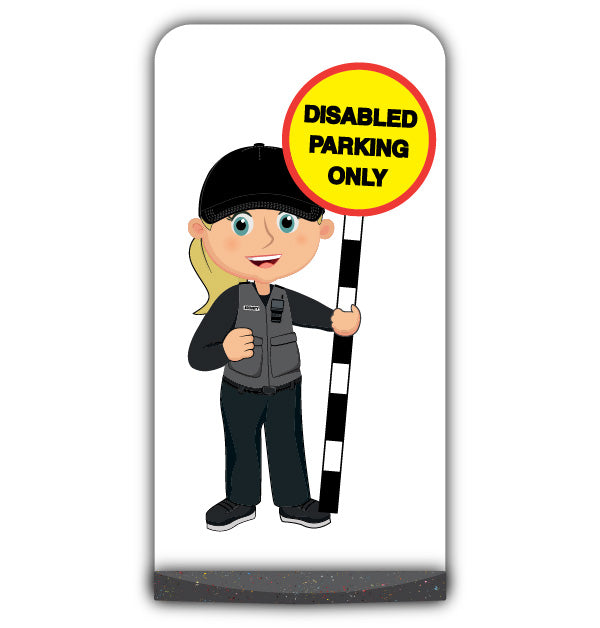 Security Guard Flat Panel Pavement Sign – Grace – Disabled Parking Only