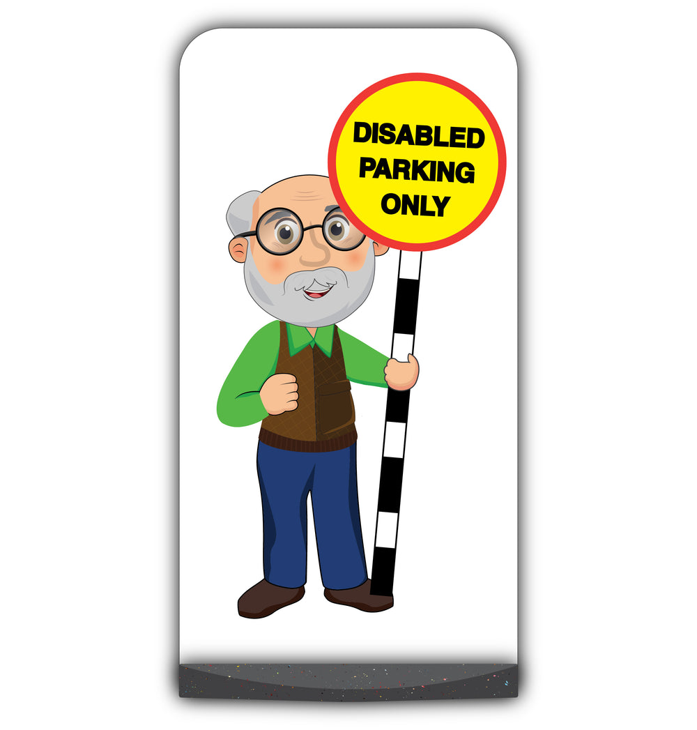 Senior Citizen Flat Panel Pavement Sign – Cyril – Disabled Parking Only