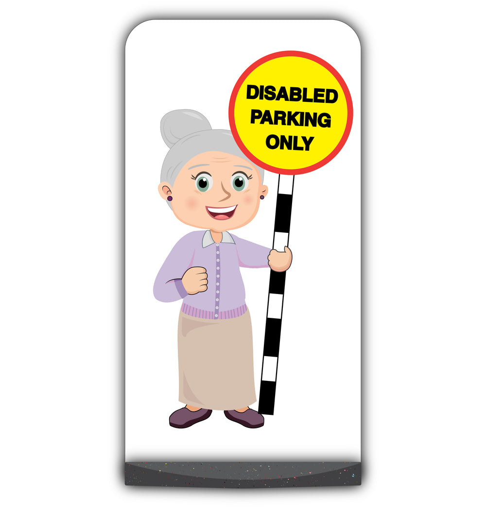 Senior Citizen Flat Panel Pavement Sign – Joan – Disabled Parking Only