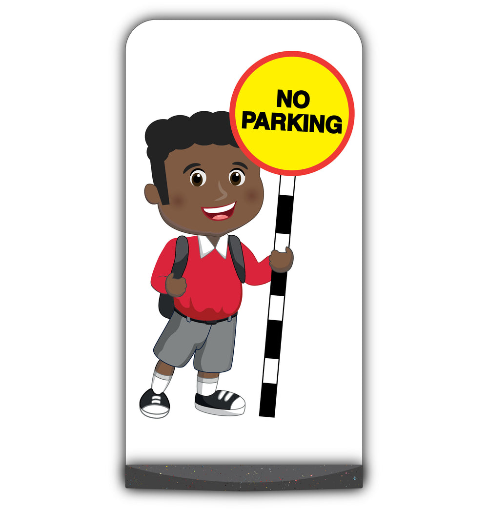School Kid Flat Panel Pavement Sign – Toby – No Parking – Red Uniform