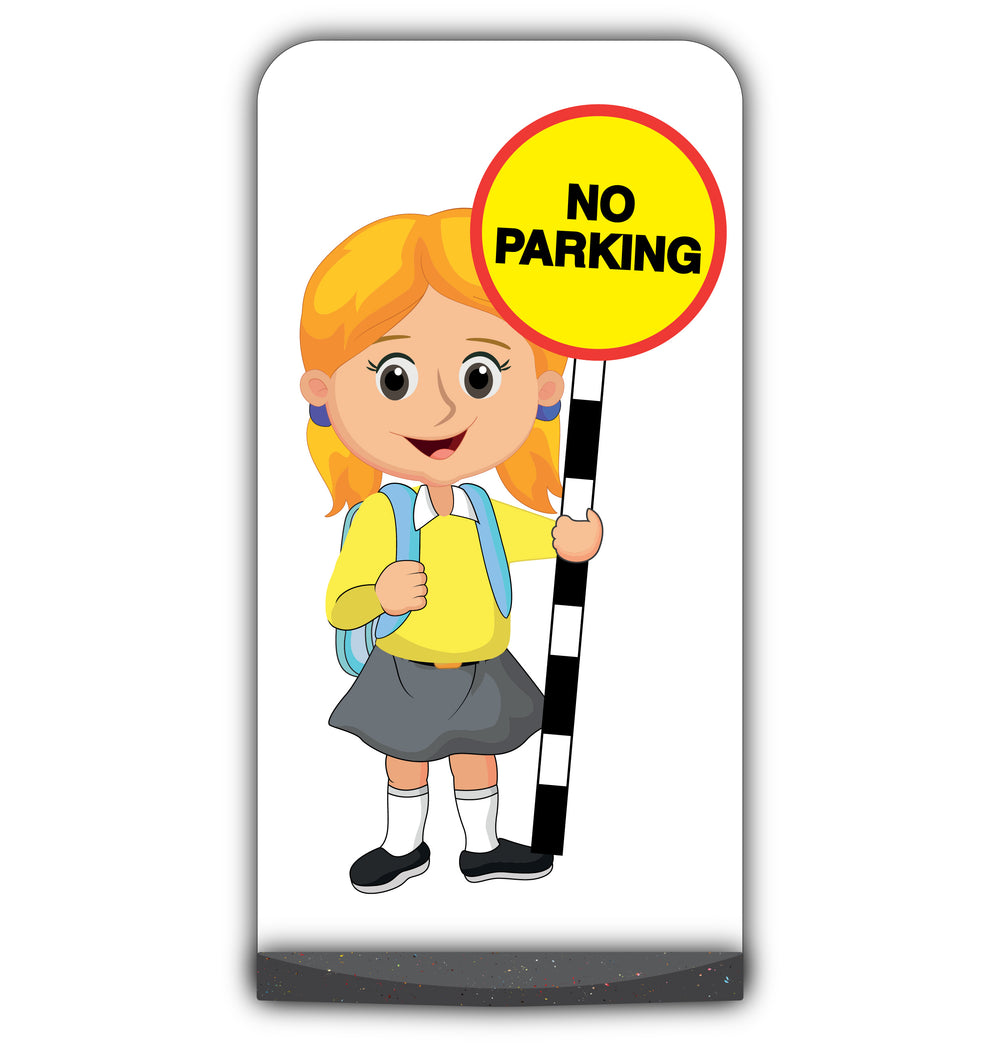 School Kid Flat Panel Pavement Sign – Jess – No Parking – Yellow Uniform