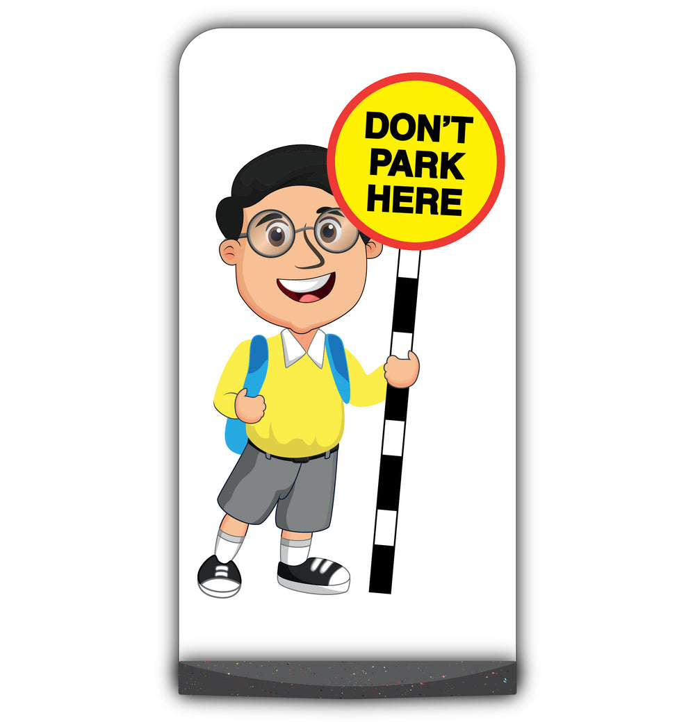 School Kid Flat Panel Pavement Sign – Liam – Don’t Park Here – Yellow Uniform
