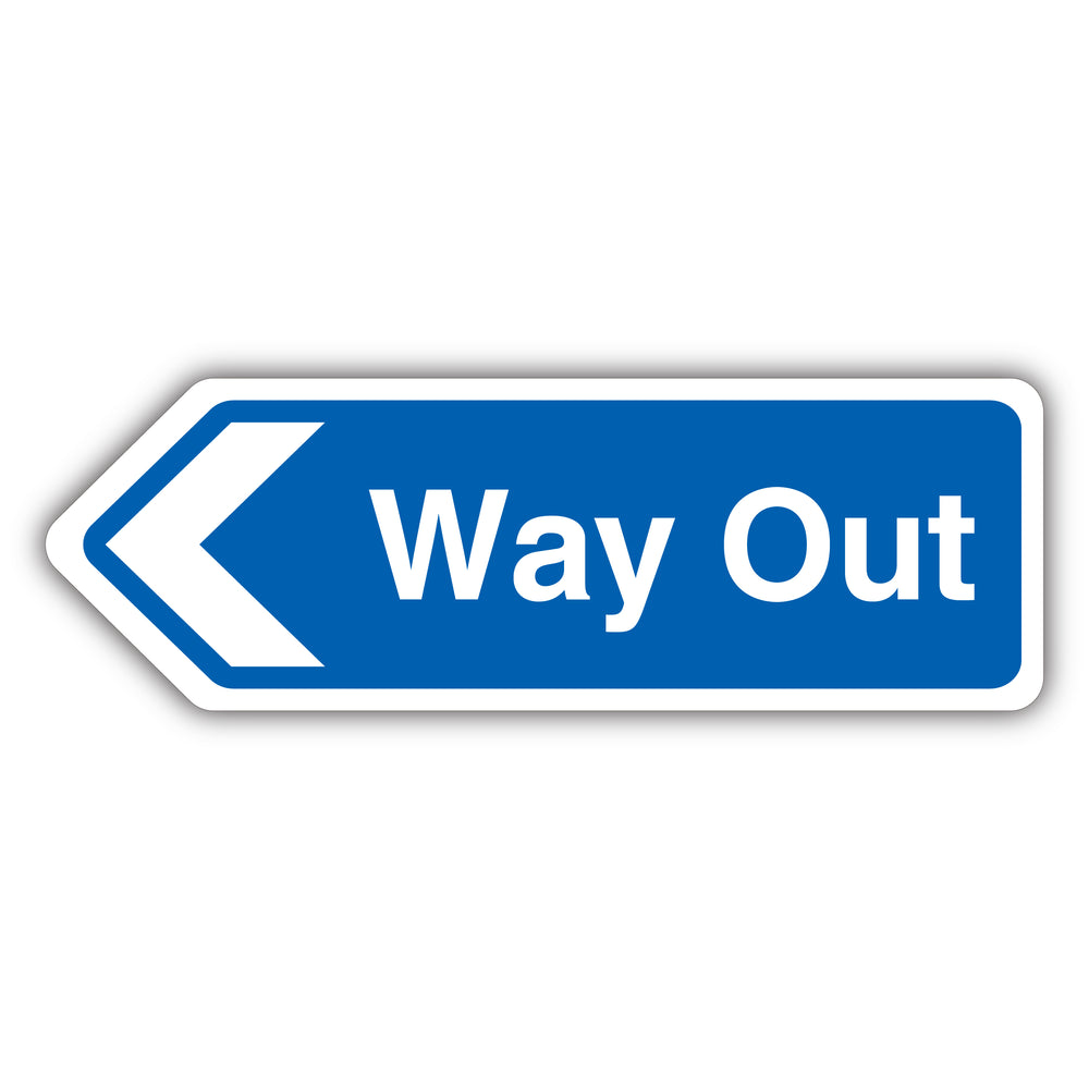 Way Out Arrow Left – Shaped Sign