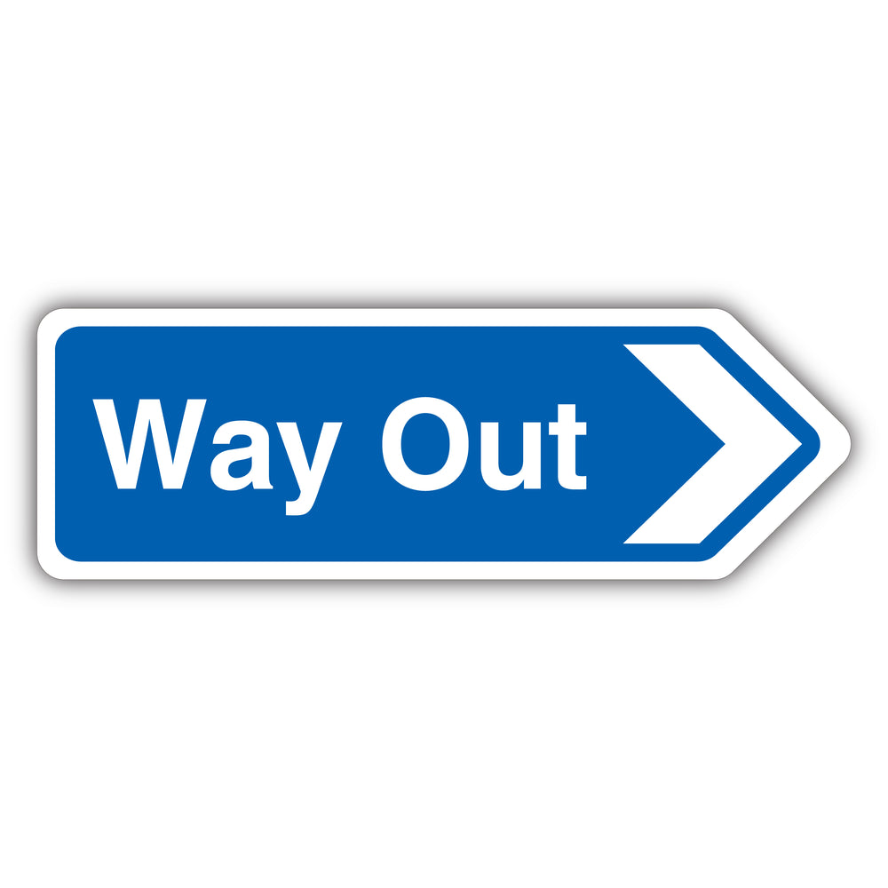 Way Out Arrow Right – Shaped Sign