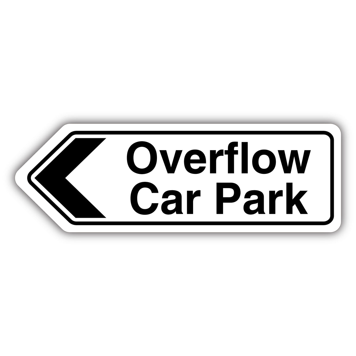 Overflow Car Park Arrow Left – Shaped Sign