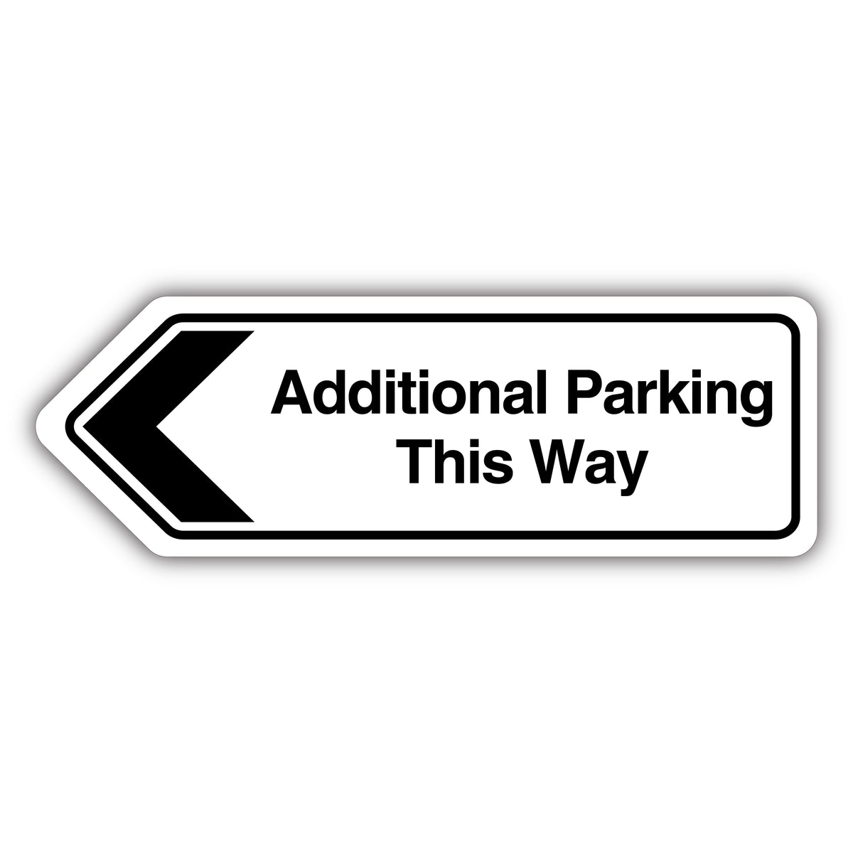 Additional Parking This Way Arrow Left – Shaped Sign