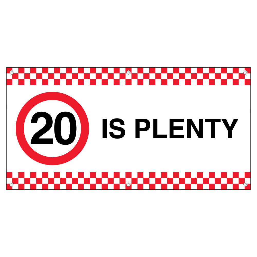 20 is Plenty – Red Banner