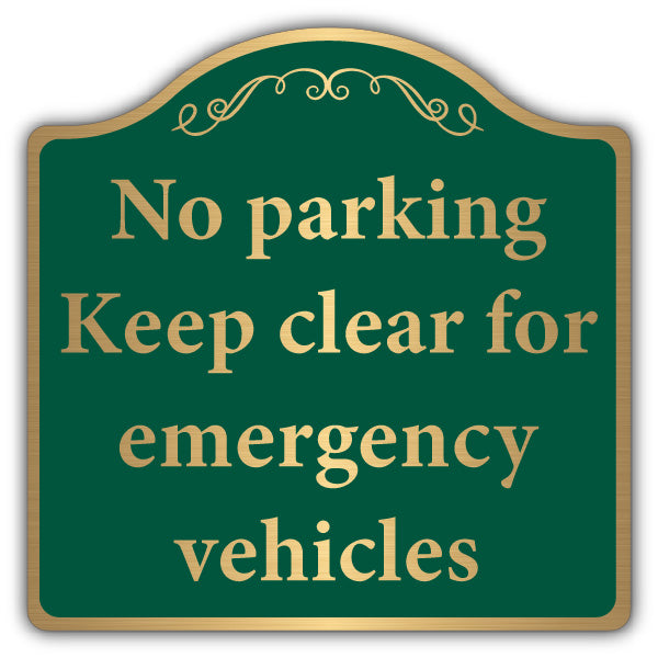 No Parking Keep Clear – Brushed Gold Prestige Sign