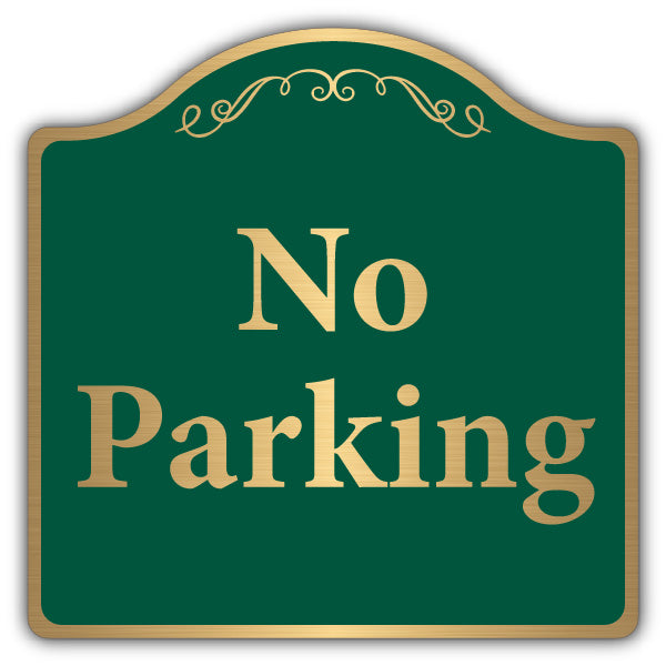 No Parking – Brushed Gold Prestige Sign
