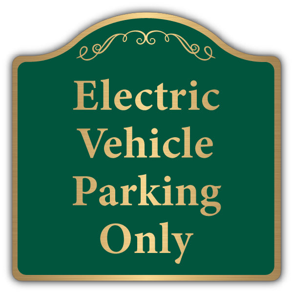 Electric Vehicle Parking Only – Brushed Gold Prestige Sign