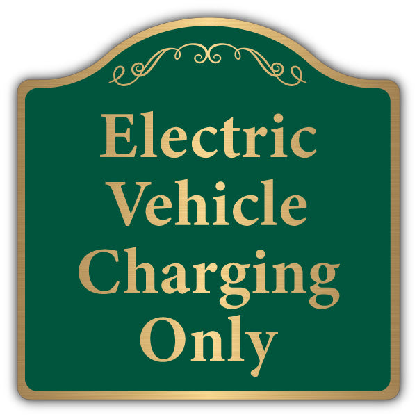 Electric Vehicle Charging Only – Brushed Gold Prestige Sign