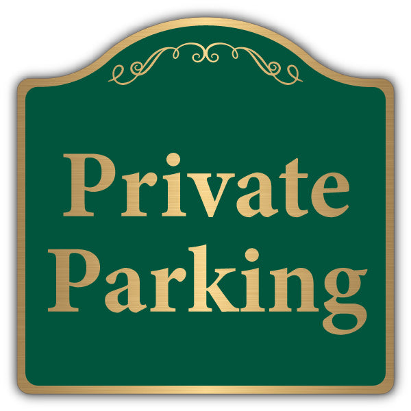 Private Parking – Brushed Gold Prestige Sign
