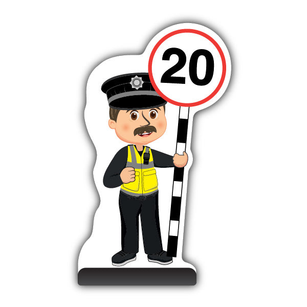 Police Officer Cut Out Pavement Sign – PC Williams – 20 mph